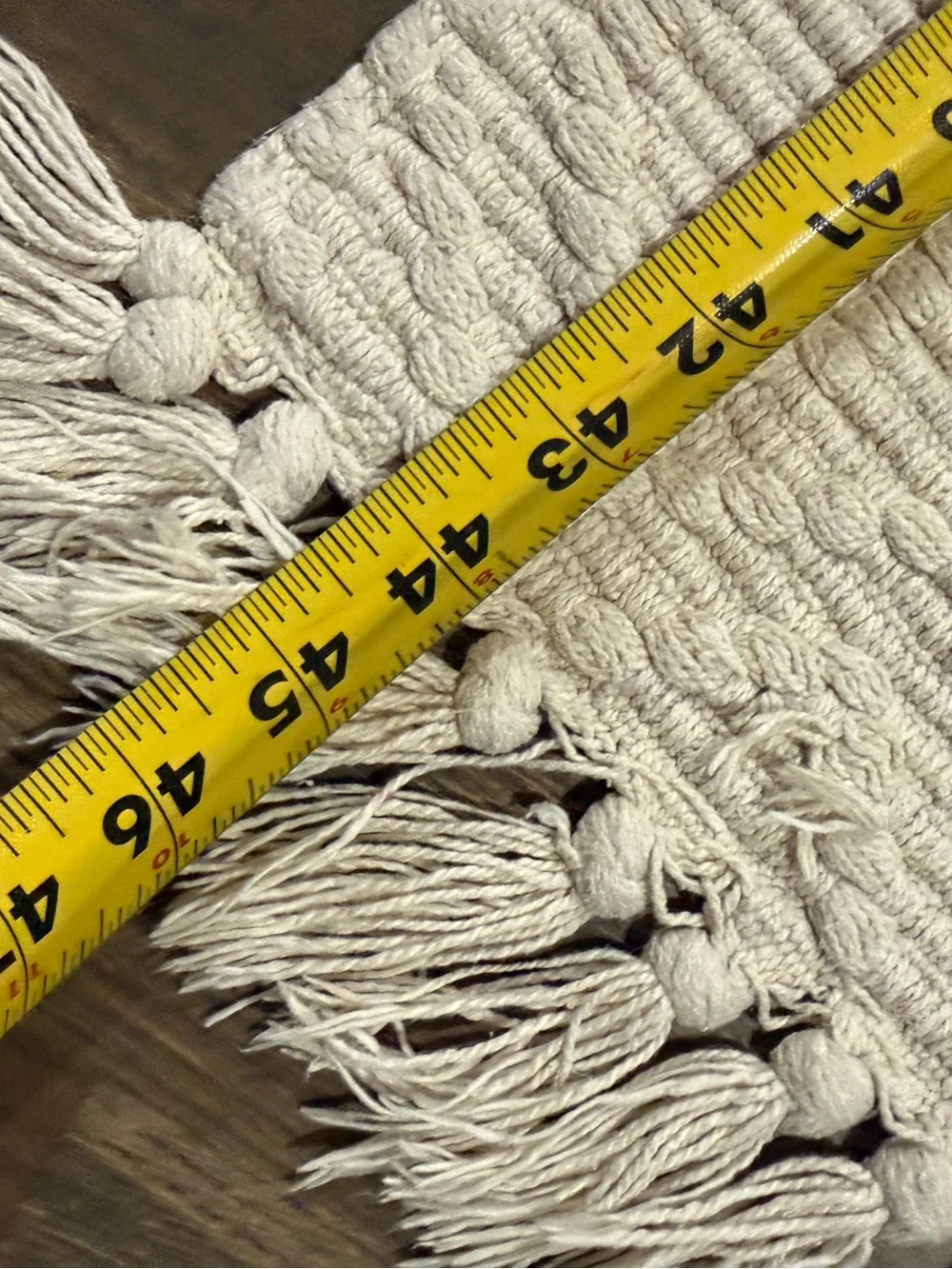 Cream Textured Fringe Door Mat - Neutral Home Accent
